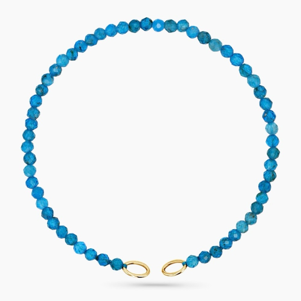 Azure Beaded Bracelet with Gold Accents